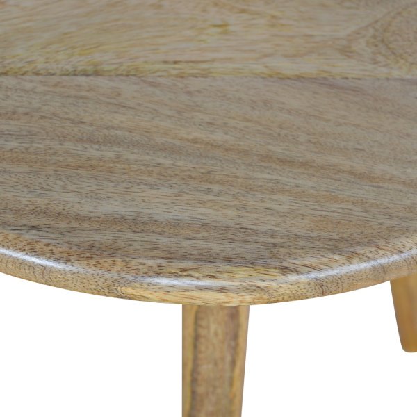 Solid Oak Finished Mango Wood Scandinavian Style 3PC Nest of Tables - Image 3
