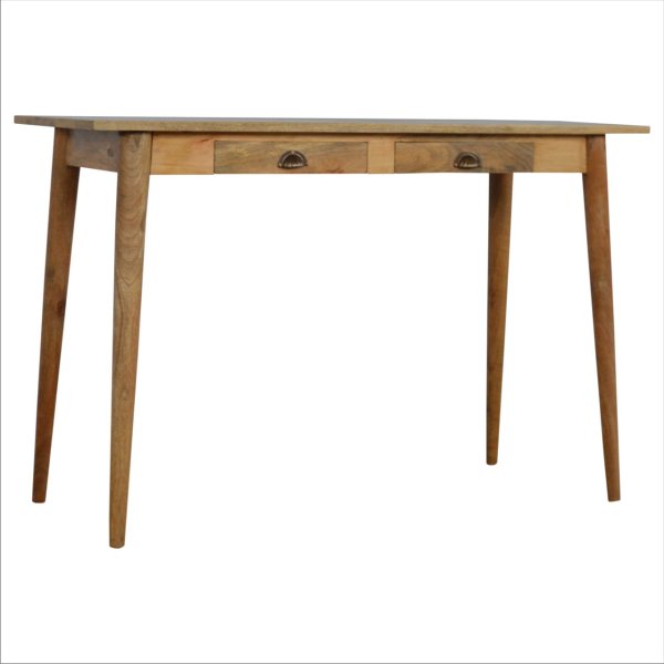 Mango Wood 2 Drawer Nordic Writing Desk - Image 2