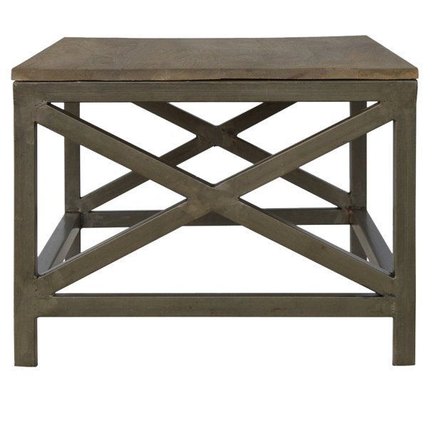 Solid Mango Wood Industrial Metal Legs Coffee Table - Image 7