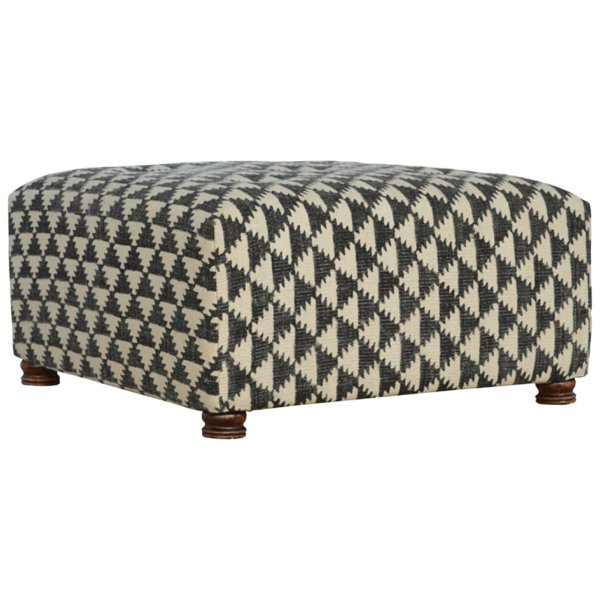 Solid Mango Wood Jute Occasional Footstool - Image 3