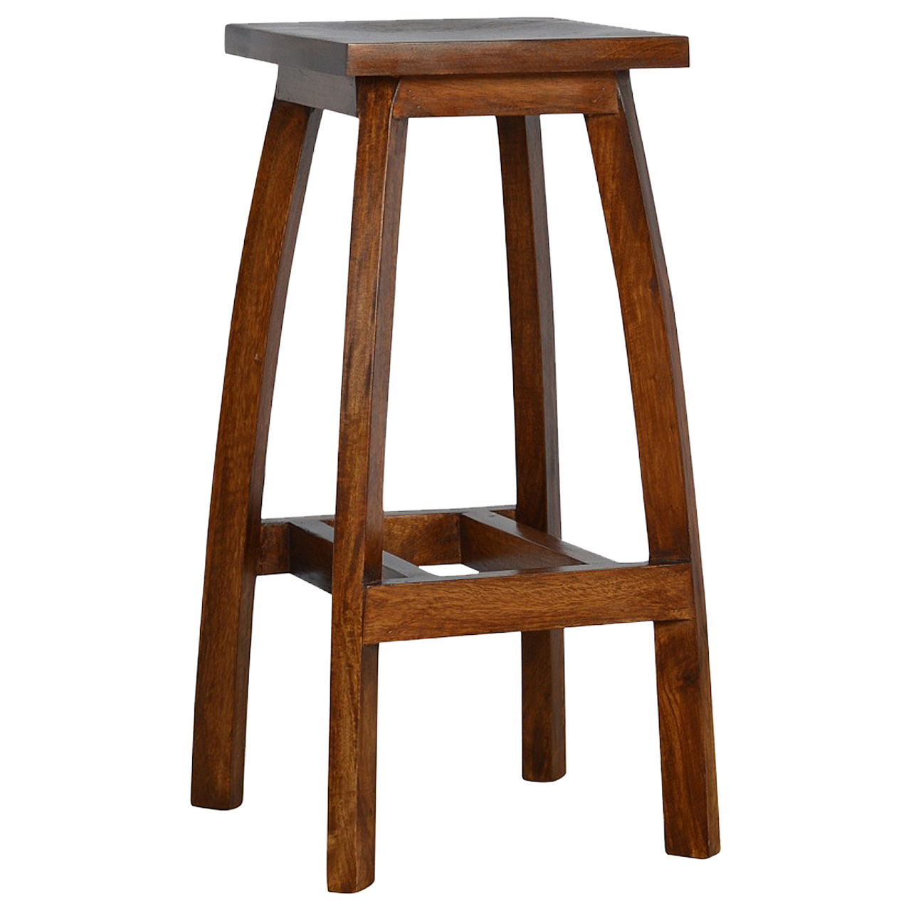 Solid Mango Wood Walnut Finished Stool - Image 2