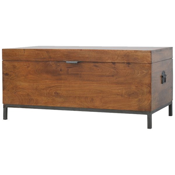 Solid Mango Wood Industrial Wooden Storage Box - Image 2
