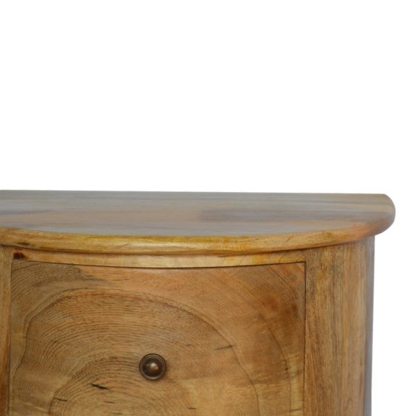 Solid Mango Wood 3 Drawer Serpentine Drum Chest - Image 5