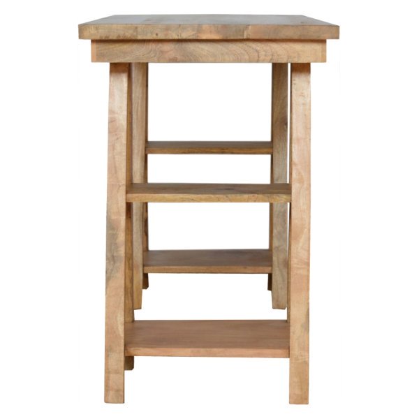 Solid Mango Wood Oak Finished Trestle Table - Image 7