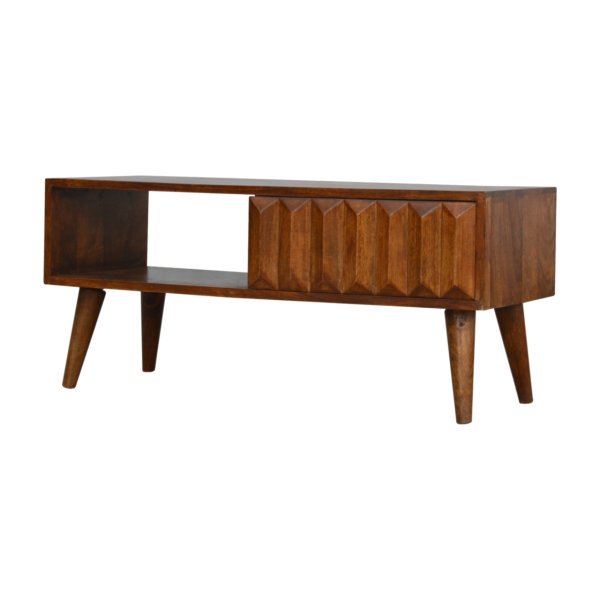 Mango Wood Chestnut Prism Sliding Media Unit - Image 3