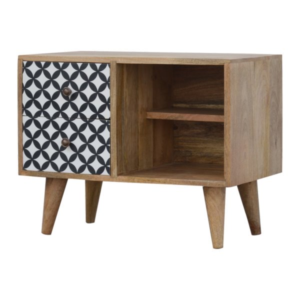 Solid Mango Wood District Diamond Mini Cabinet - Image 3