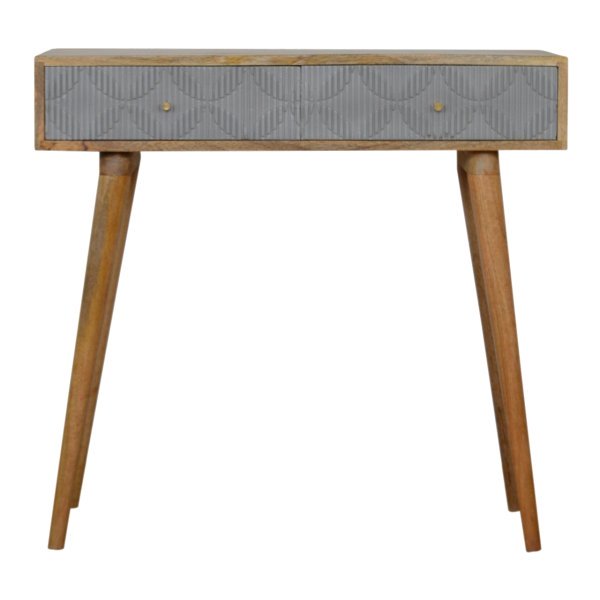 Solid Mango Wood Milan Grey Console Table