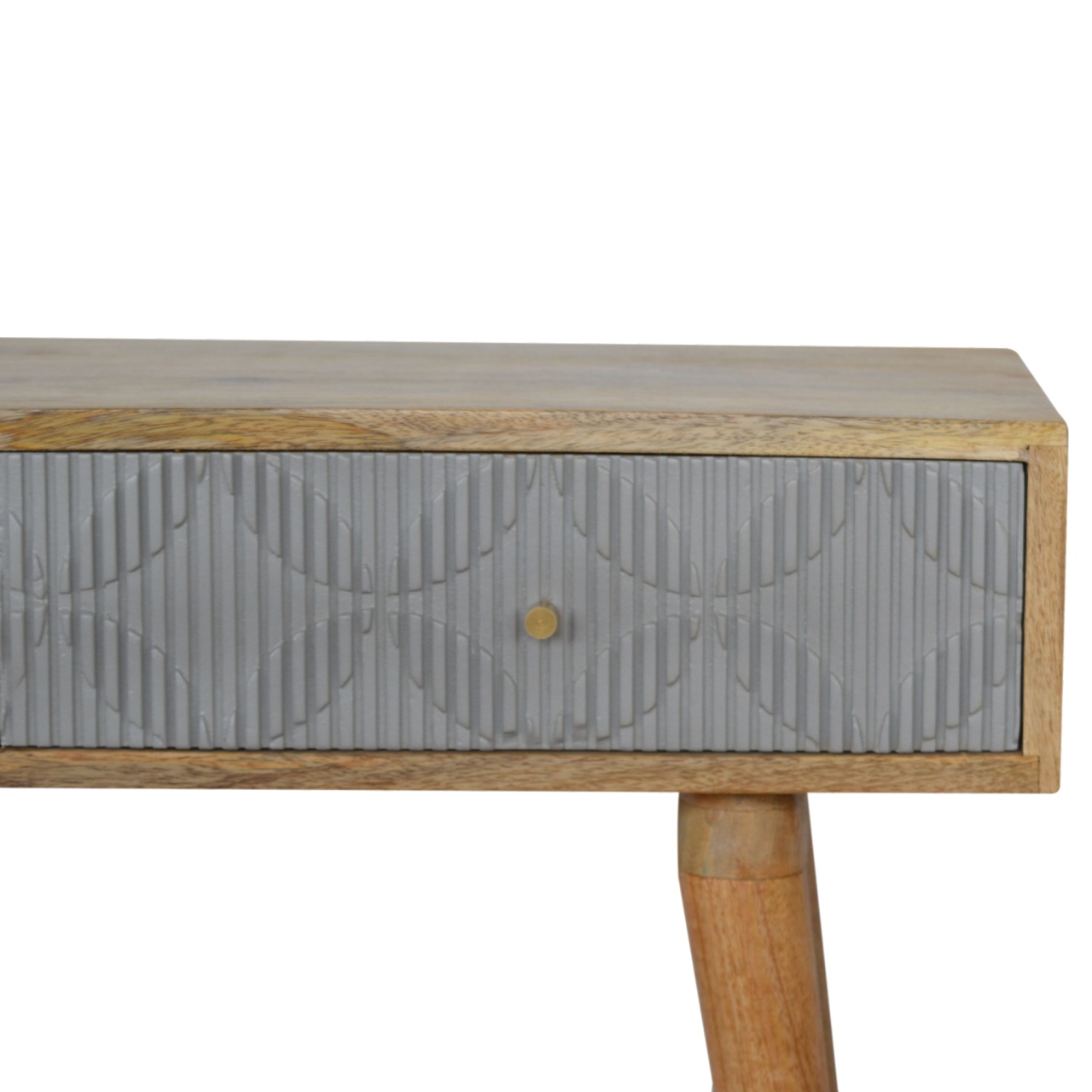 Solid Mango Wood Milan Grey Console Table - Image 3