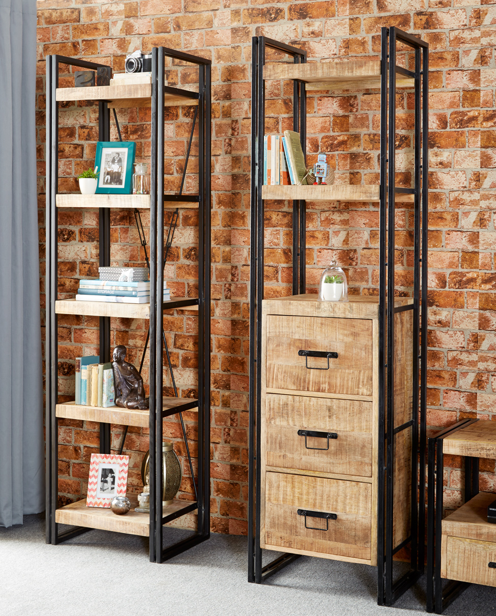 Cosmo Industrial Slim Open Bookcase - Image 4