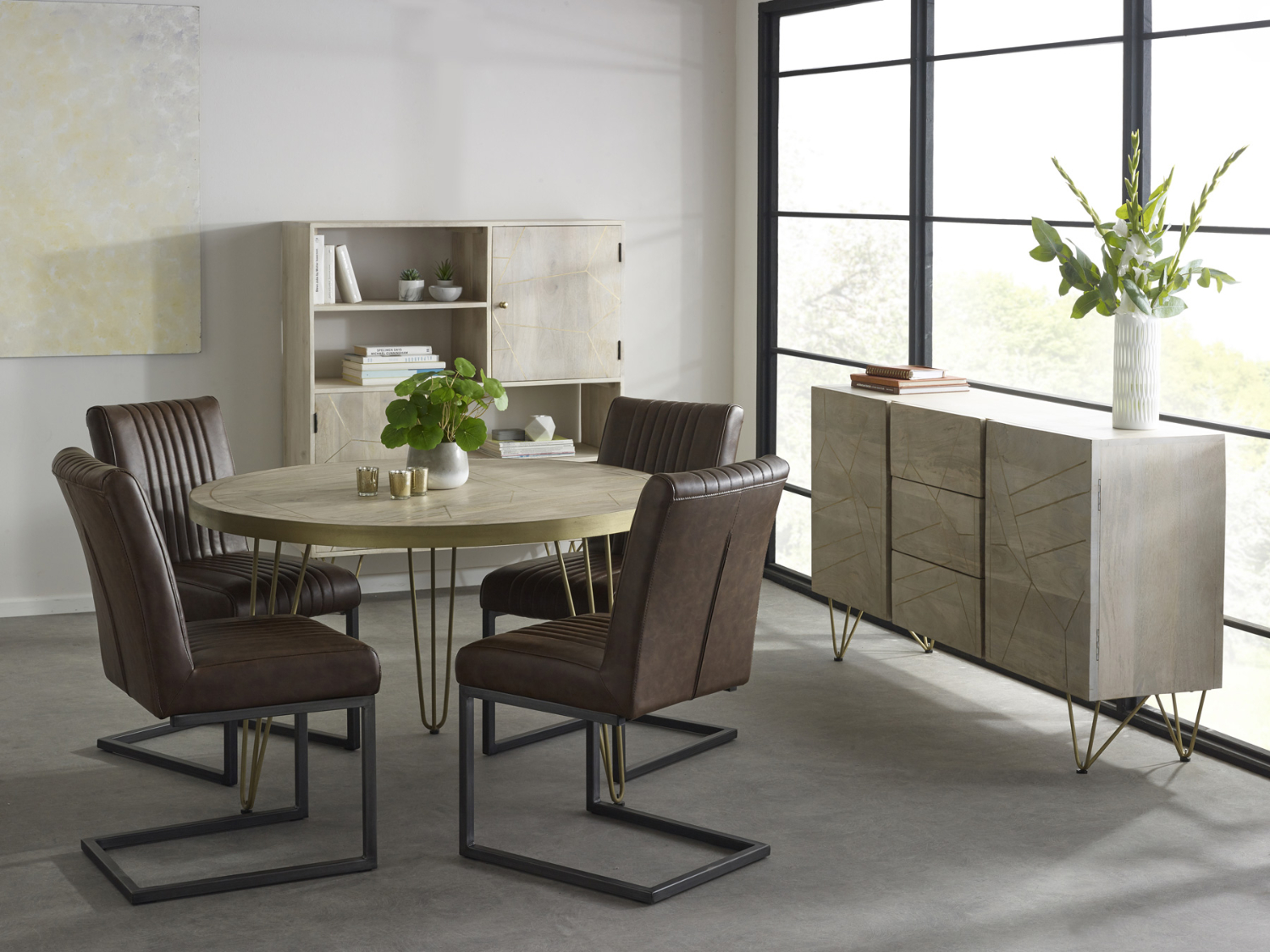 Light Gold Extra Large Sideboard 3 Drawers and 2 Doors - Image 6