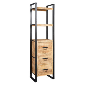 Cosmo Industrial Slim Bookcase