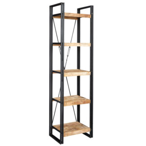 Cosmo Industrial Slim Open Bookcase