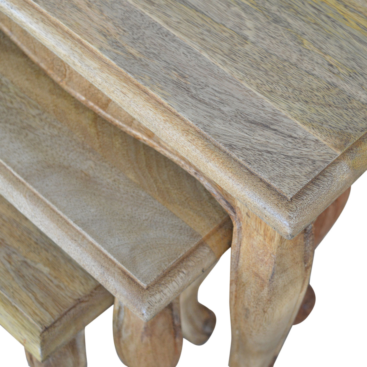 Solid Mango Wood French Style Nesting Stools - Image 9