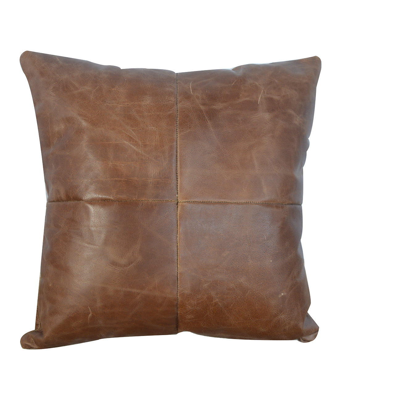 Genuine Buffalo Leather Cushion with Removable Cover and Filled Cushion - Image 2