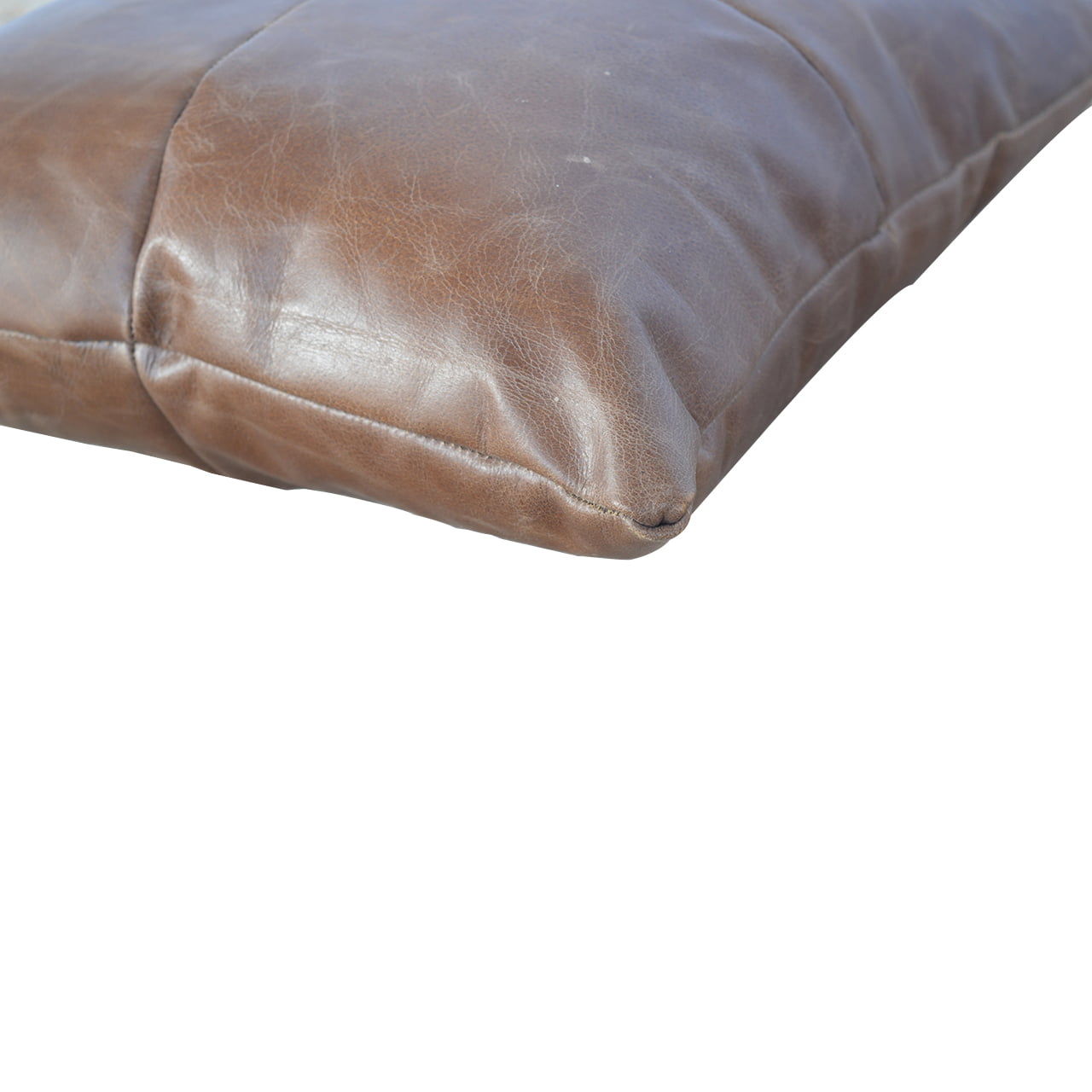 Genuine Buffalo Leather Cushion with Removable Cover and Filled Cushion - Image 5