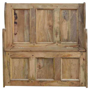 Solid Oak Finished Mango Wood Hall Bench With Storage (Monks Bench)
