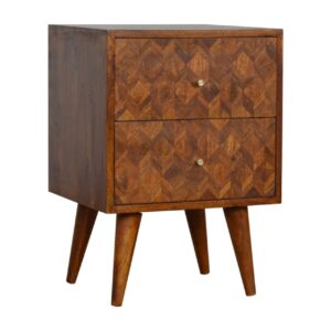Solid Mango Wood Assorted Chestnut Bedside