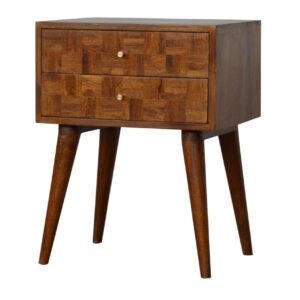 Solid Mango Wood Various Chestnut Finished Bedside