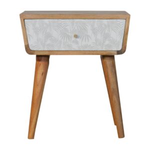 Solid Mango Wood White Trape Bedside