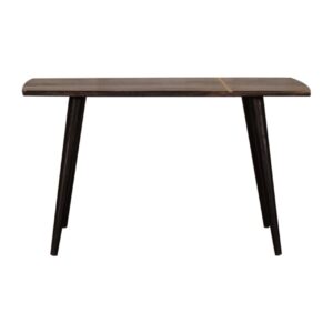 Solid Mango Wood Ash Black Brass Inlay Coffee Table