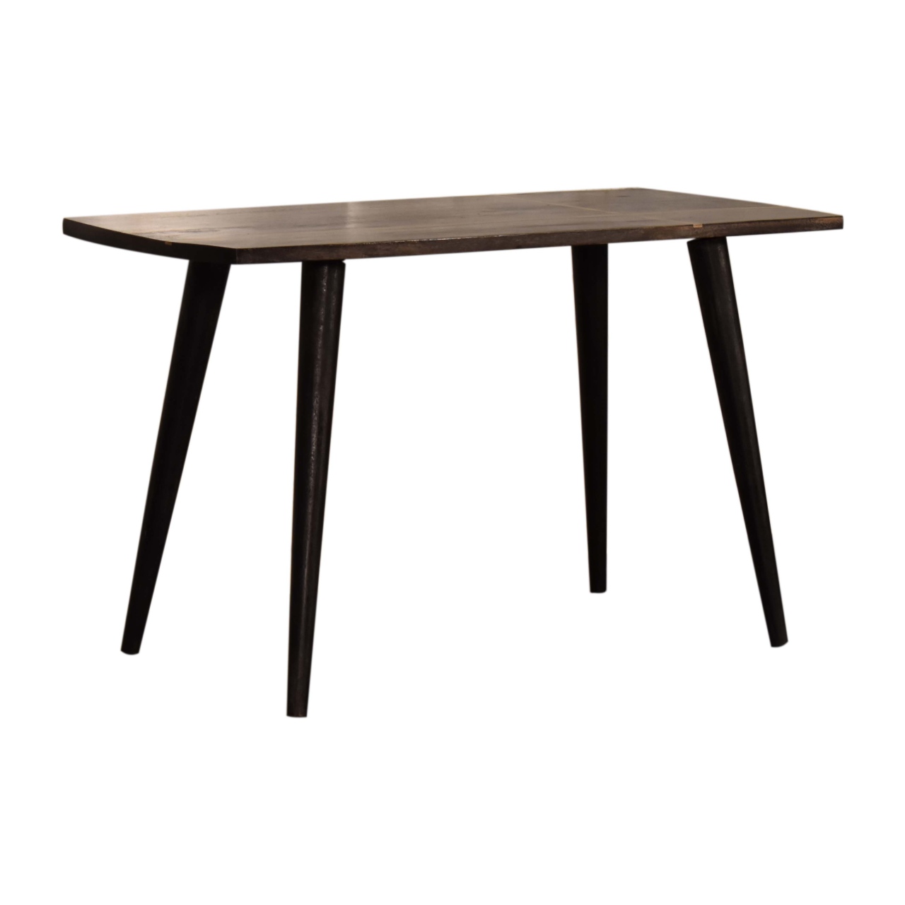 Solid Mango Wood Ash Black Brass Inlay Coffee Table - Image 2