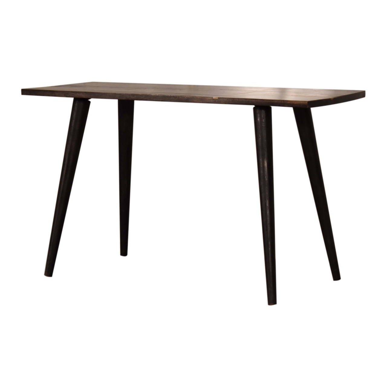 Solid Mango Wood Ash Black Brass Inlay Coffee Table - Image 3
