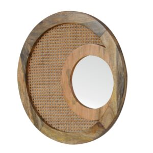 Solid Mango Wood Larissa Round Mirror