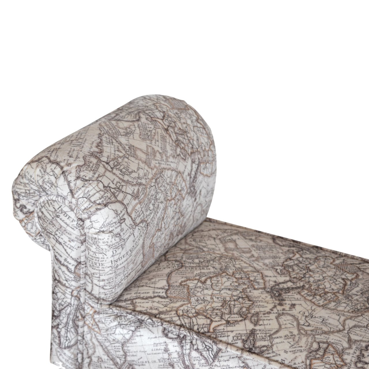 Solid Mango Wood Map Printed Bedroom Bench - Image 6