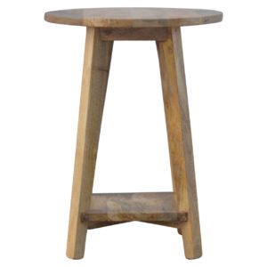 Solid Mango Wood Oak Finished Bar Stool