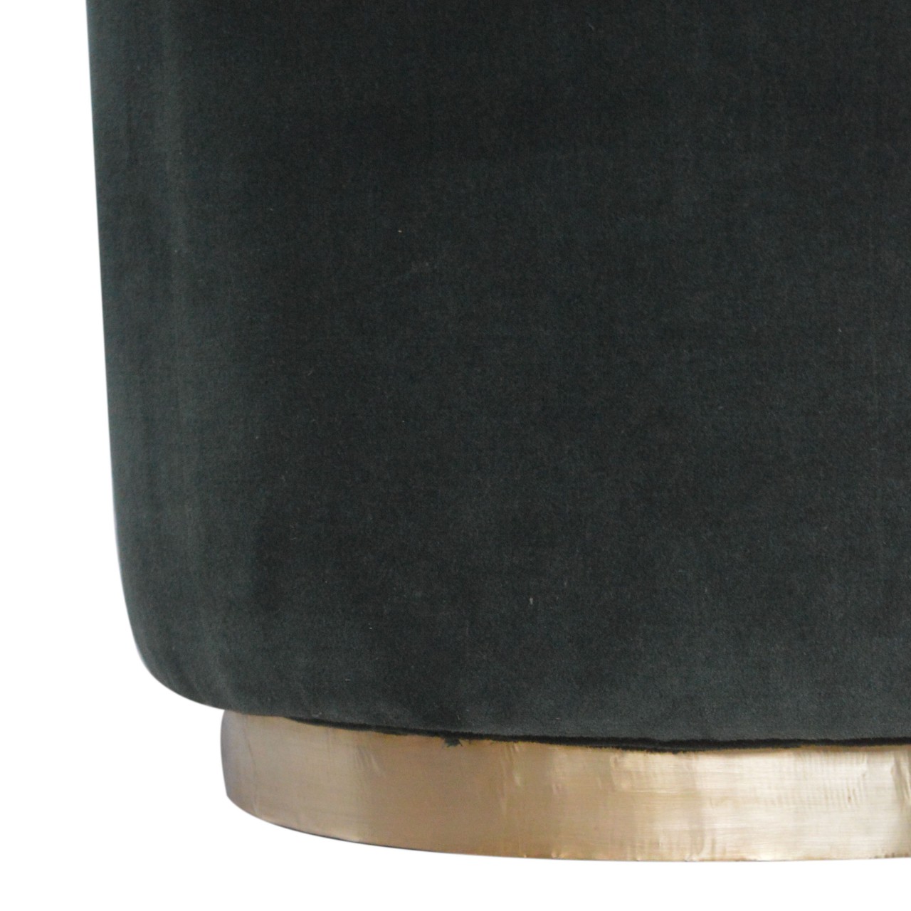 Solid Mango Wood Emerald Green Cotton Velvet Footstool with Gold Coloured Base - Image 4