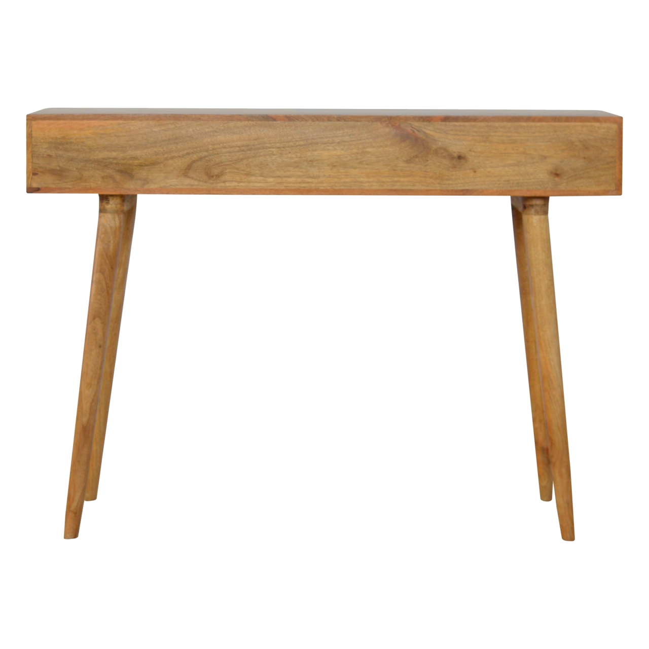 Solid Oak Finished Mango Wood 3 Drawer Screen Print Scandinavian Desk - Image 9