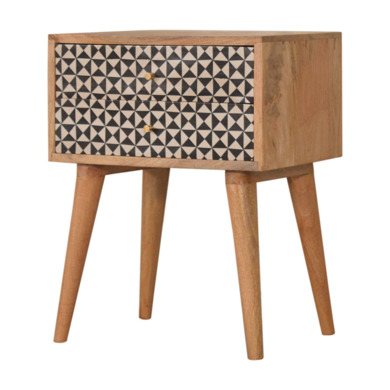 Solid Mango Wood Rafina 2 Drawer Bedside - Image 2