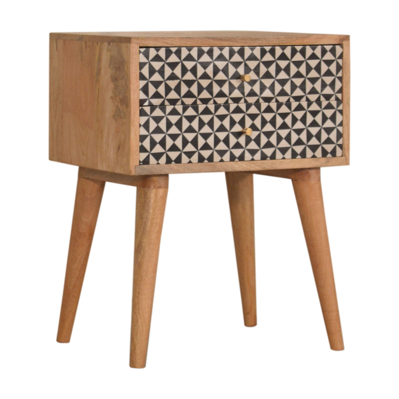 Solid Mango Wood Rafina 2 Drawer Bedside - Image 3