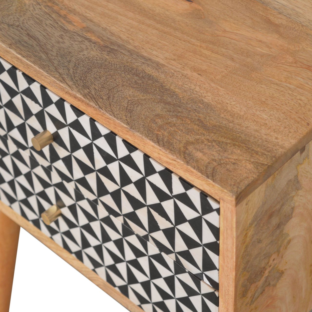 Solid Mango Wood Rafina 2 Drawer Bedside - Image 5