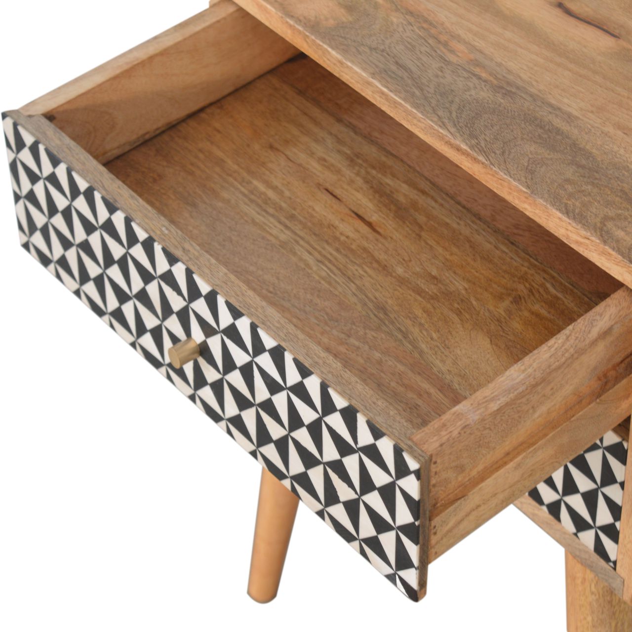 Solid Mango Wood Rafina 2 Drawer Bedside - Image 6