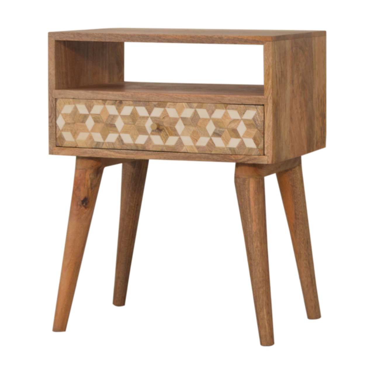 Solid Mango Wood Mixed Cube Bedside - Image 2