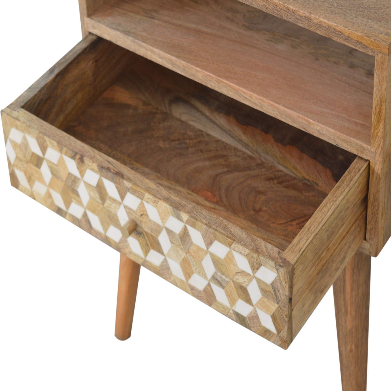 Solid Mango Wood Mixed Cube Bedside - Image 5
