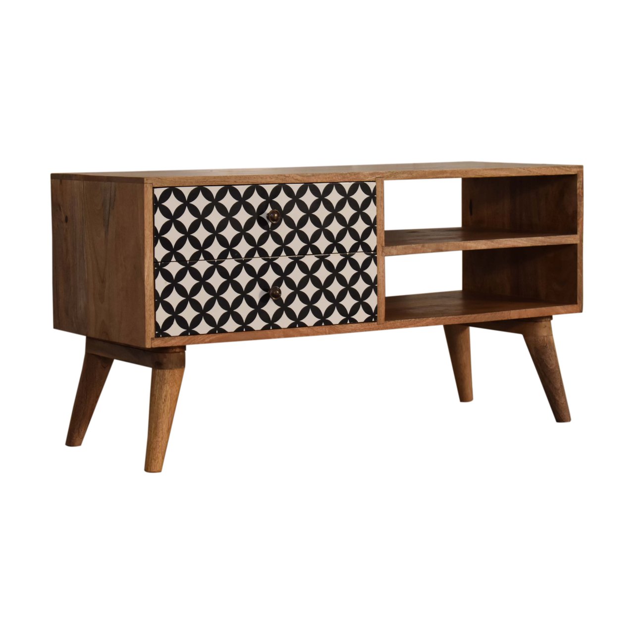 Solid Mango Wood Diamond Print Media Unit - Image 2