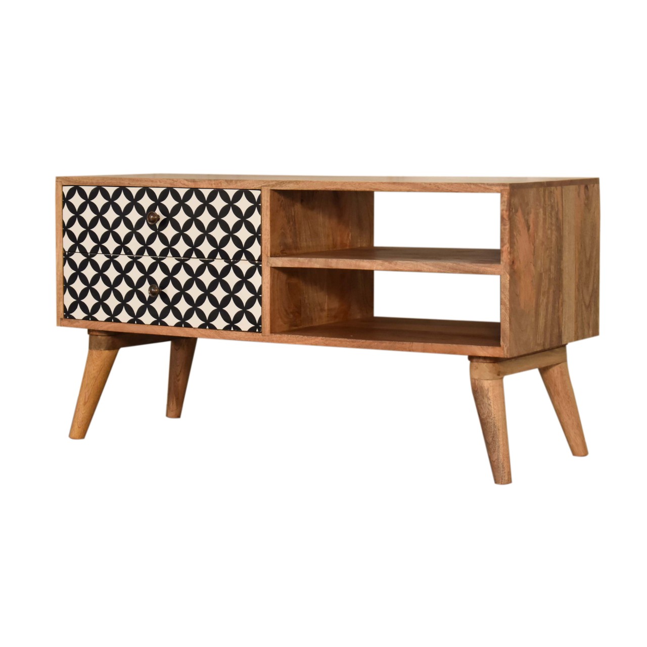 Solid Mango Wood Diamond Print Media Unit - Image 3