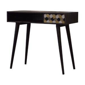 Solid Mango Wood Walnut Block Writing Desk