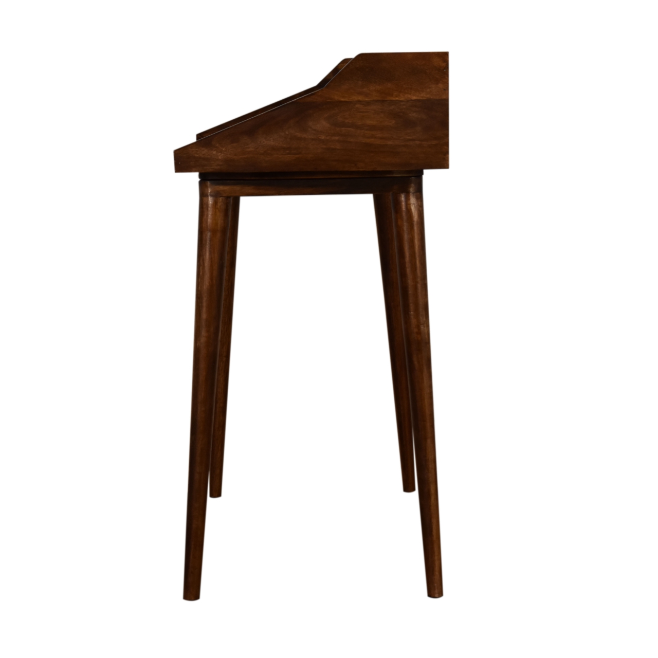 Solid Mango Wood Chestnut Finished Scandinavian Style 4 Compartment Gallery Desk - Image 8