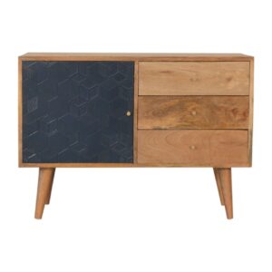 Solid Mango Wood Acadia Black Cabinet with Drawers