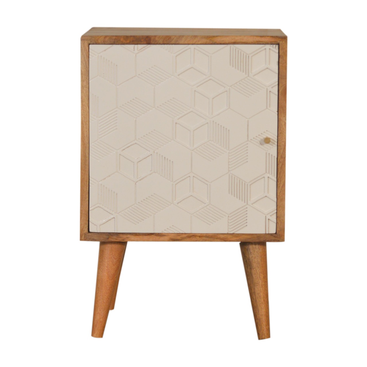 Solid Mango Wood Acadia White Door Bedside