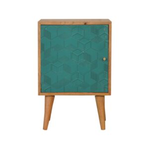 Solid Mango Wood Acadia Teal Bedside