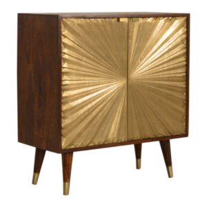 Mango Wood Manila Gold Cabinet
