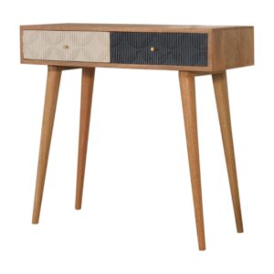 Solid Mango Wood Milan Navy and White Console