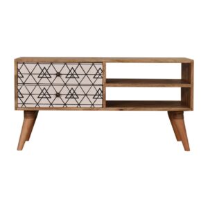 Solid Mango Wood Triangle Printed Media Unit