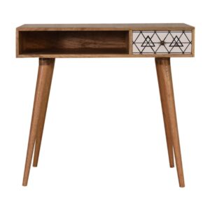 Solid Mango Wood Triangle Printed Writing Desk