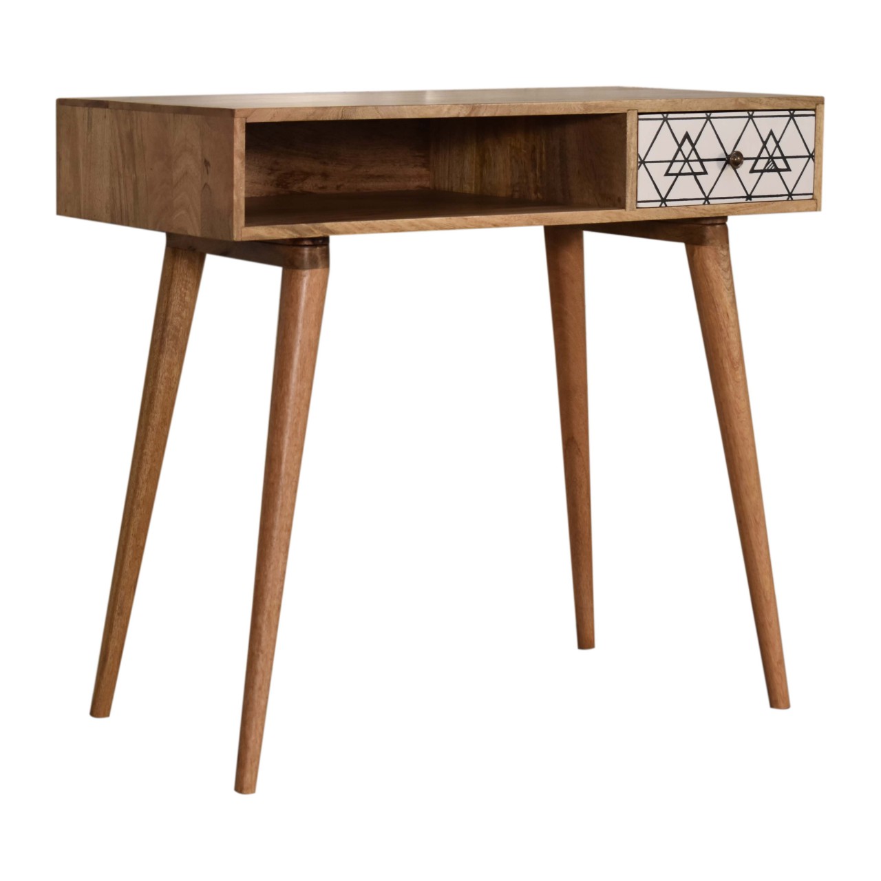 Solid Mango Wood Triangle Printed Writing Desk - Image 2
