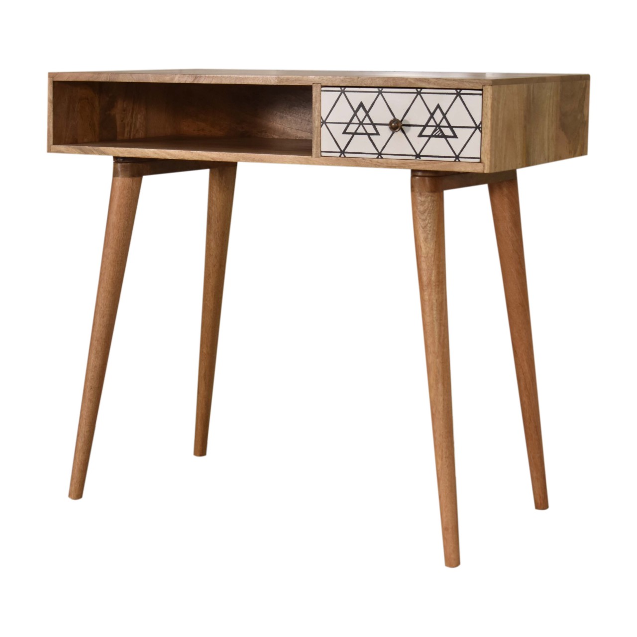 Solid Mango Wood Triangle Printed Writing Desk - Image 3